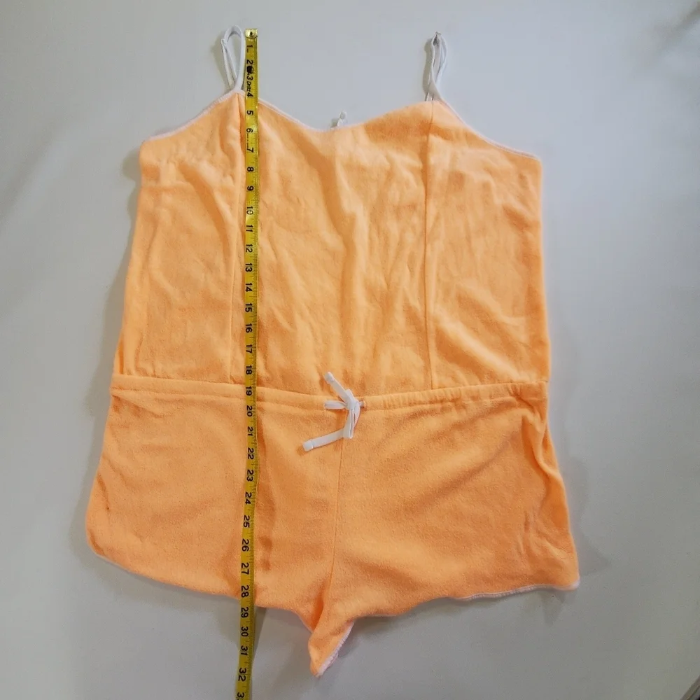 7366 * Op Ocean Pacific Terrycloth Romper Cover Up Orange Size XL (15/17) - Picture 11 of 13